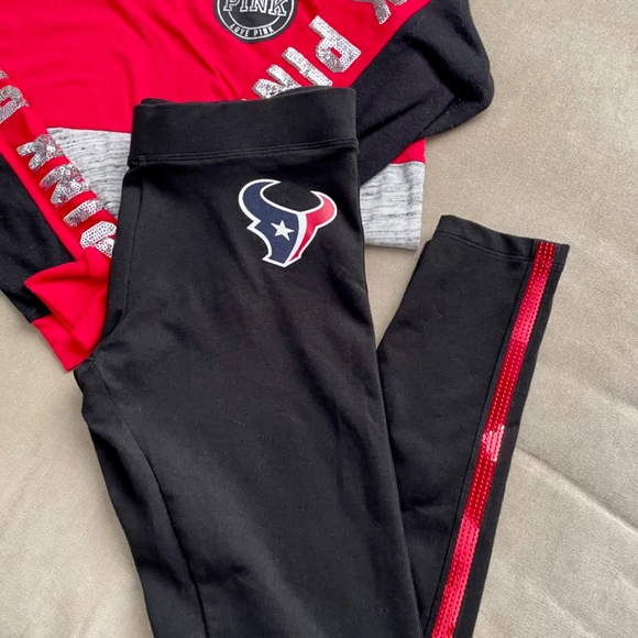 PINK Victoria Secret Texans lounge set size small - Picture 2 of 3